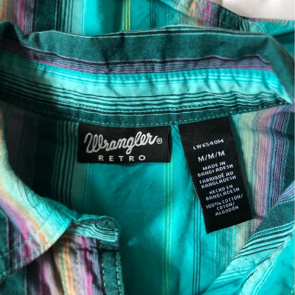 Wrangler Blue and Purple Pearl Snap Western Shirt - Picture 11 of 12